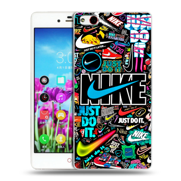 Силиконовый чехол на ZTE Nubia Z9 Max с принтом найк nike черный Силиконовый чехол на ZTE Nubia Z9 Max с принтом найк nike черный