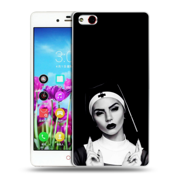 Силиконовый чехол на ZTE Nubia Z9 Max с принтом монашка