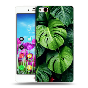 Силиконовый чехол на ZTE Nubia Z9 Max с принтом Листья