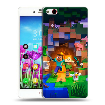 Силиконовый чехол на ZTE Nubia Z9 Max с принтом Майнкрафт Minecraft Силиконовый чехол на ZTE Nubia Z9 Max с принтом Майнкрафт Minecraft