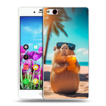 Силиконовый чехол на ZTE Nubia Z9 Max с принтом Капибара