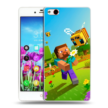 Силиконовый чехол на ZTE Nubia Z9 Max с принтом Майнкрафт Minecraft