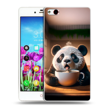 Силиконовый чехол на ZTE Nubia Z9 Max с принтом смешная панда