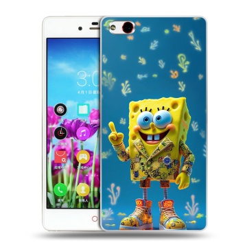 Силиконовый чехол на ZTE Nubia Z9 Max с принтом Спанч боб Спанчбоб