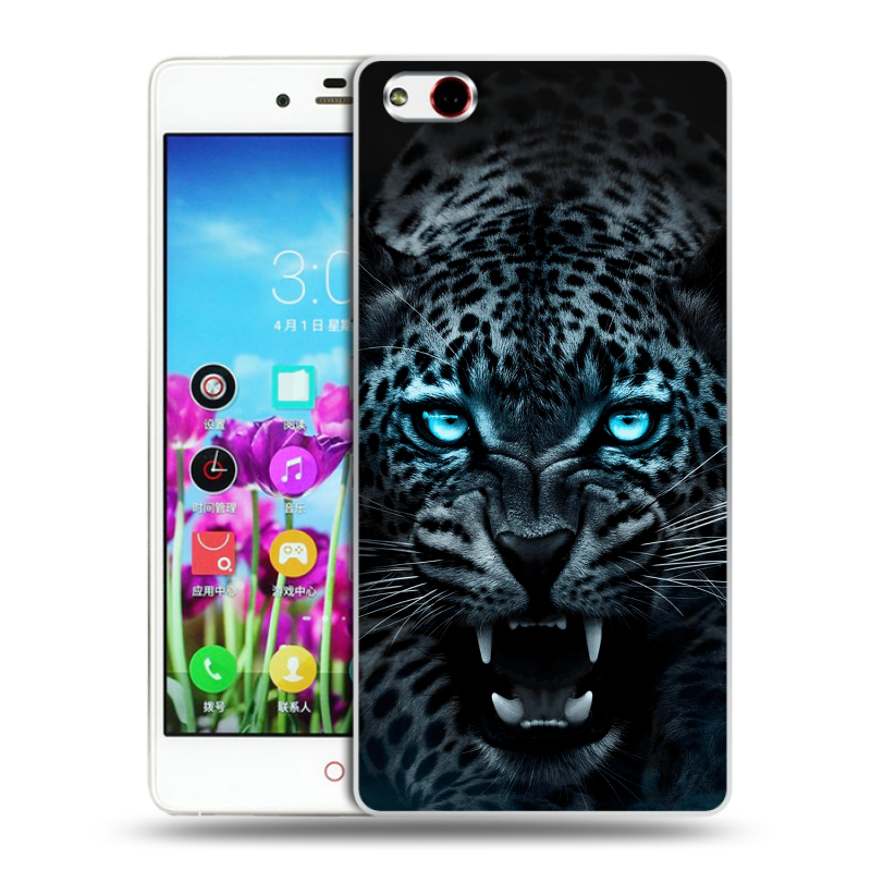Силиконовый чехол на ZTE Nubia Z9 Max с принтом Темный леопард Силиконовый чехол на ZTE Nubia Z9 Max с принтом Темный леопард