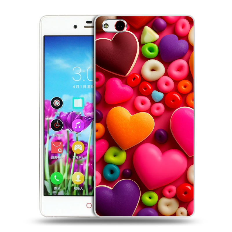 Силиконовый чехол на ZTE Nubia Z9 Max с принтом Сердечки Силиконовый чехол на ZTE Nubia Z9 Max с принтом Сердечки