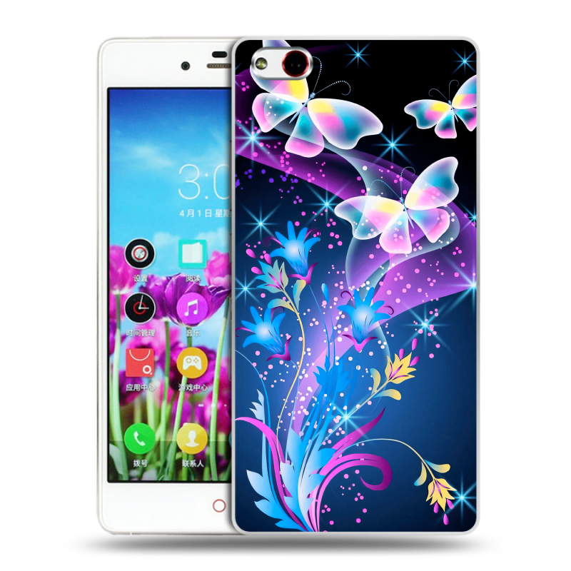 Силиконовый чехол на ZTE Nubia Z9 Max с принтом Бабочки Силиконовый чехол на ZTE Nubia Z9 Max с принтом Бабочки