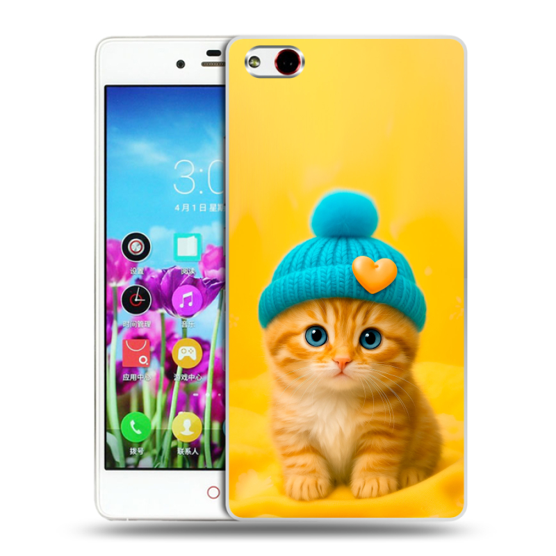 Силиконовый чехол на ZTE Nubia Z9 Max с принтом Котенок в шапке Силиконовый чехол на ZTE Nubia Z9 Max с принтом Котенок в шапке
