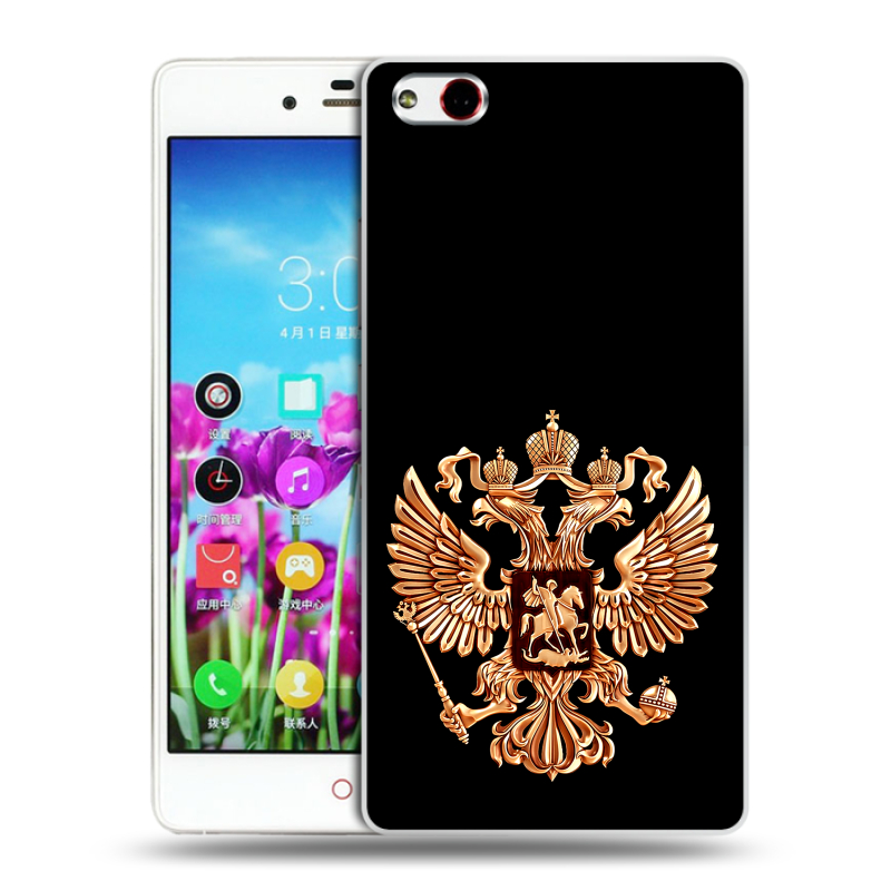 Пластиковый чехол на ZTE Nubia Z9 Max с принтом Герб России золотой Пластиковый чехол на ZTE Nubia Z9 Max с принтом Герб России золотой