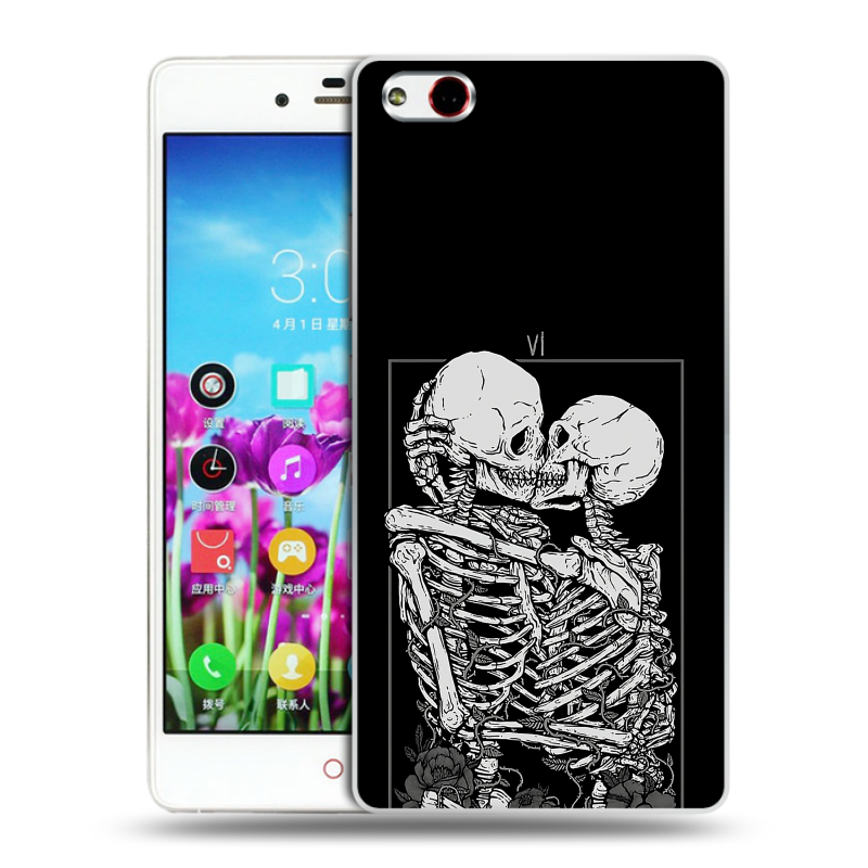 Пластиковый чехол на ZTE Nubia Z9 Max с принтом Поцелуй скелетов Пластиковый чехол на ZTE Nubia Z9 Max с принтом Поцелуй скелетов