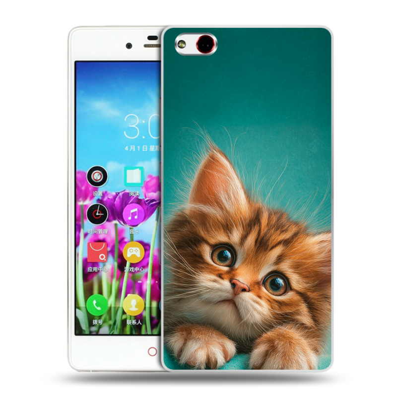 Пластиковый чехол на ZTE Nubia Z9 Max с принтом котенок Пластиковый чехол на ZTE Nubia Z9 Max с принтом котенок