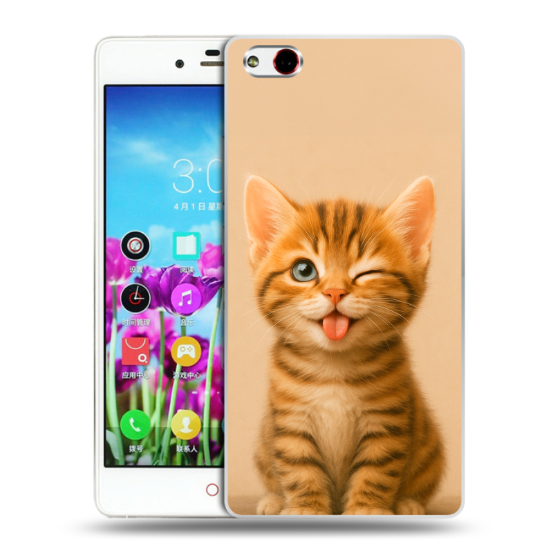 Пластиковый чехол на ZTE Nubia Z9 Max с принтом котенок Пластиковый чехол на ZTE Nubia Z9 Max с принтом котенок