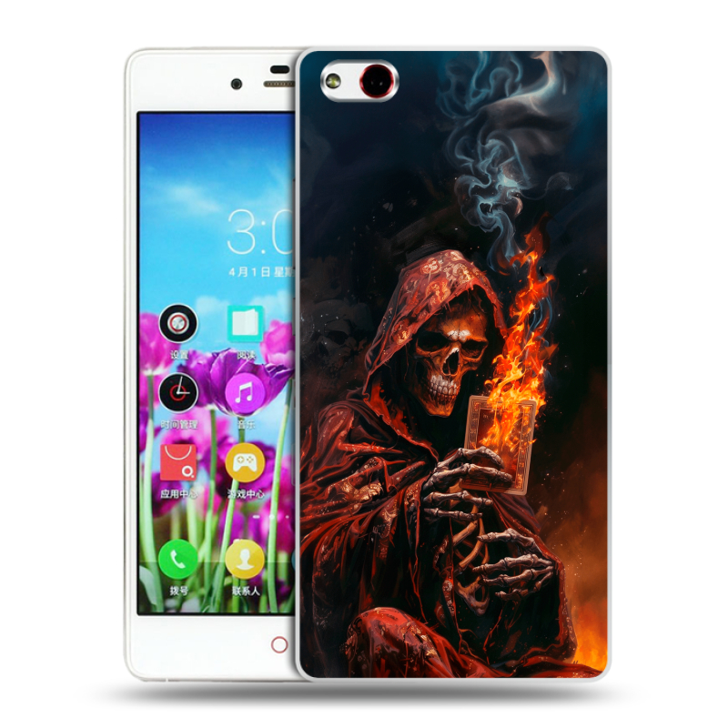 Силиконовый чехол на ZTE Nubia Z9 Max с принтом Скелет и карты Силиконовый чехол на ZTE Nubia Z9 Max с принтом Скелет и карты