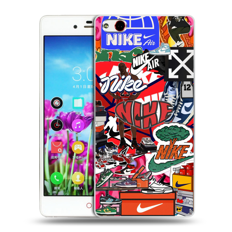 Силиконовый чехол на ZTE Nubia Z9 Max с принтом Найк Nike яркий Силиконовый чехол на ZTE Nubia Z9 Max с принтом Найк Nike яркий