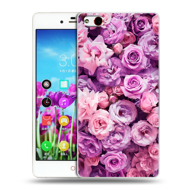 Пластиковый чехол на ZTE Nubia Z9 Max с принтом лавандовые розы Пластиковый чехол на ZTE Nubia Z9 Max с принтом лавандовые розы