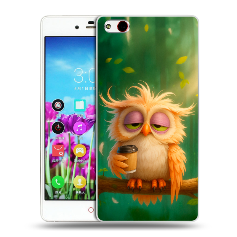 Силиконовый чехол на ZTE Nubia Z9 Max с принтом сова Силиконовый чехол на ZTE Nubia Z9 Max с принтом сова