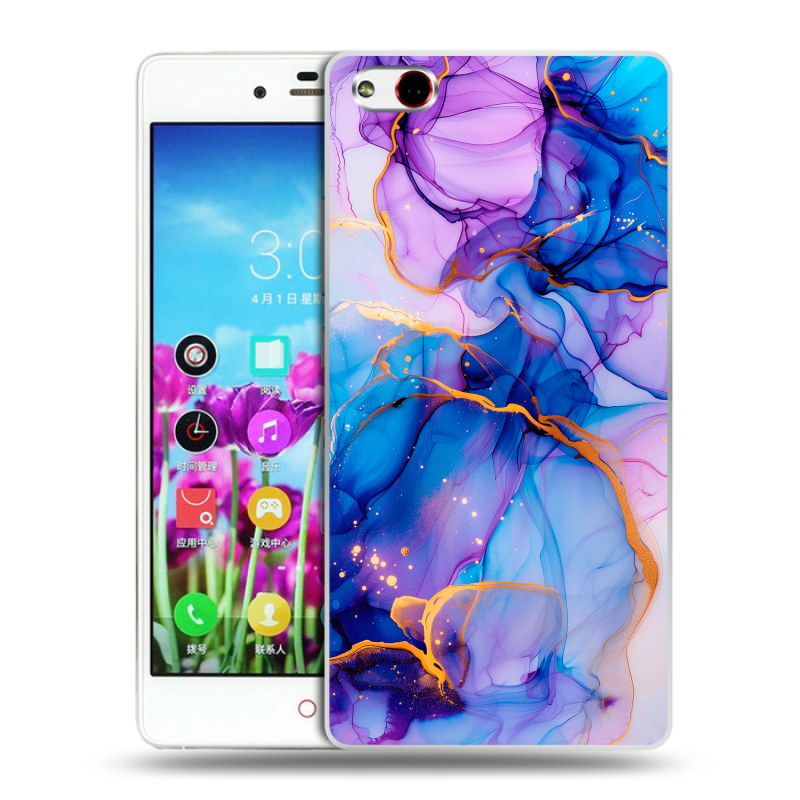 Пластиковый чехол на ZTE Nubia Z9 Max с принтом синий мрамор Пластиковый чехол на ZTE Nubia Z9 Max с принтом синий мрамор