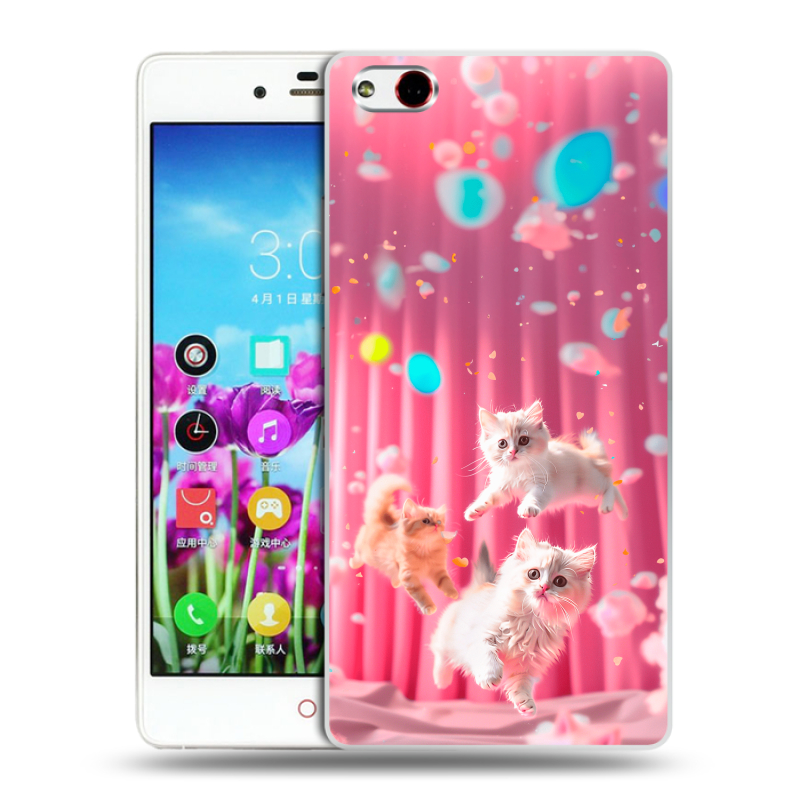 Силиконовый чехол на ZTE Nubia Z9 Max с принтом милые котики Силиконовый чехол на ZTE Nubia Z9 Max с принтом милые котики