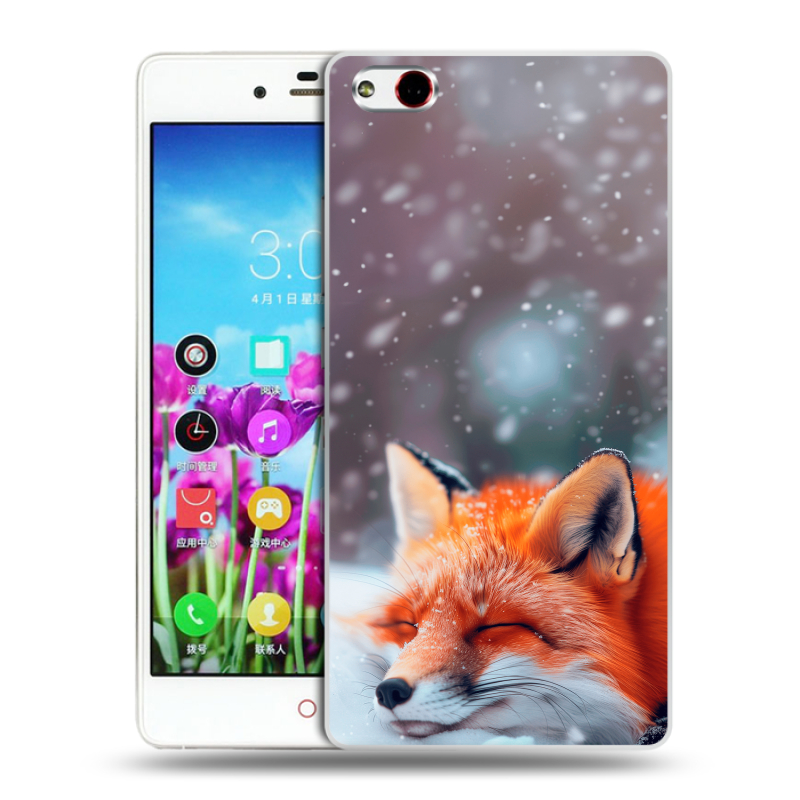 Силиконовый чехол на ZTE Nubia Z9 Max с принтом лиса Силиконовый чехол на ZTE Nubia Z9 Max с принтом лиса