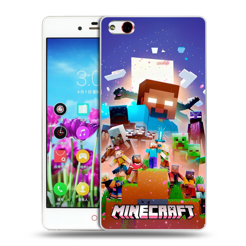 Силиконовый чехол на ZTE Nubia Z9 Max с принтом Майнкрафт Minecraft Силиконовый чехол на ZTE Nubia Z9 Max с принтом Майнкрафт Minecraft