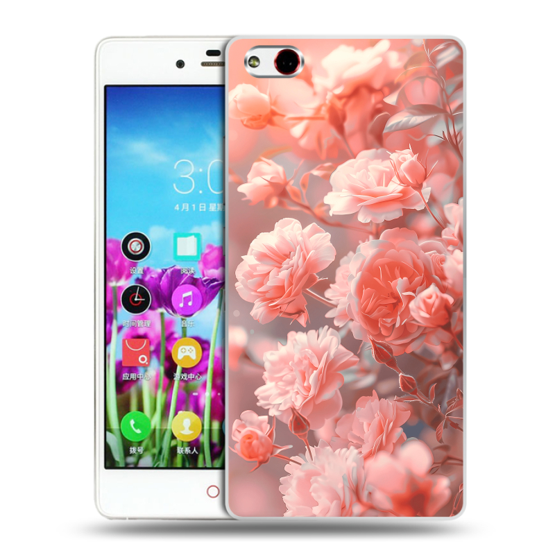 Силиконовый чехол на ZTE Nubia Z9 Max с принтом Розы цветы Силиконовый чехол на ZTE Nubia Z9 Max с принтом Розы цветы