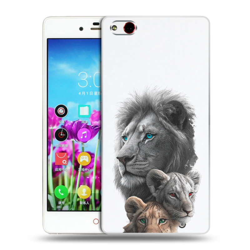Силиконовый чехол на ZTE Nubia Z9 Max с принтом Львы Силиконовый чехол на ZTE Nubia Z9 Max с принтом Львы