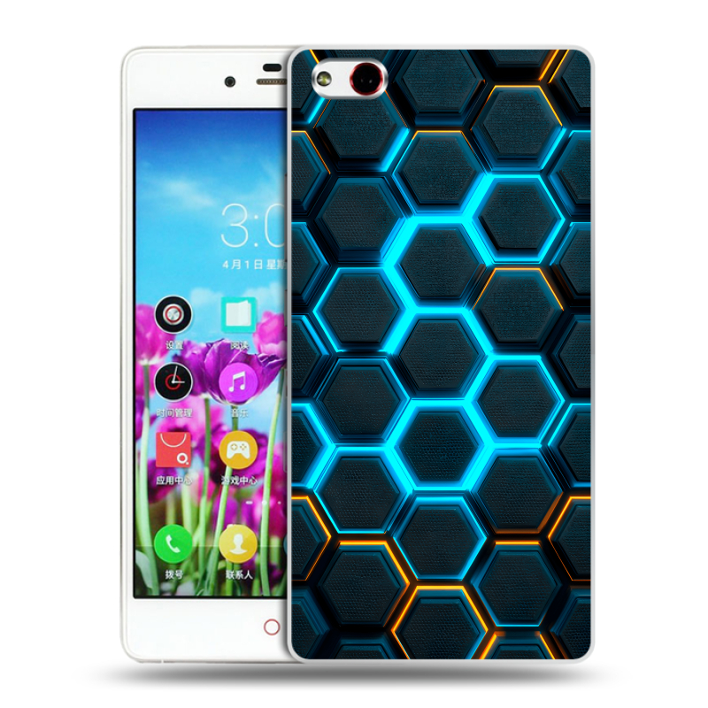 Силиконовый чехол на ZTE Nubia Z9 Max с принтом Неоновые соты Силиконовый чехол на ZTE Nubia Z9 Max с принтом Неоновые соты