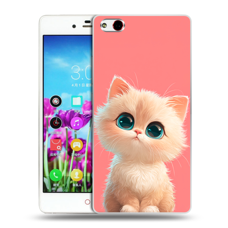 Пластиковый чехол на ZTE Nubia Z9 Max с принтом Розовый котенок Пластиковый чехол на ZTE Nubia Z9 Max с принтом Розовый котенок