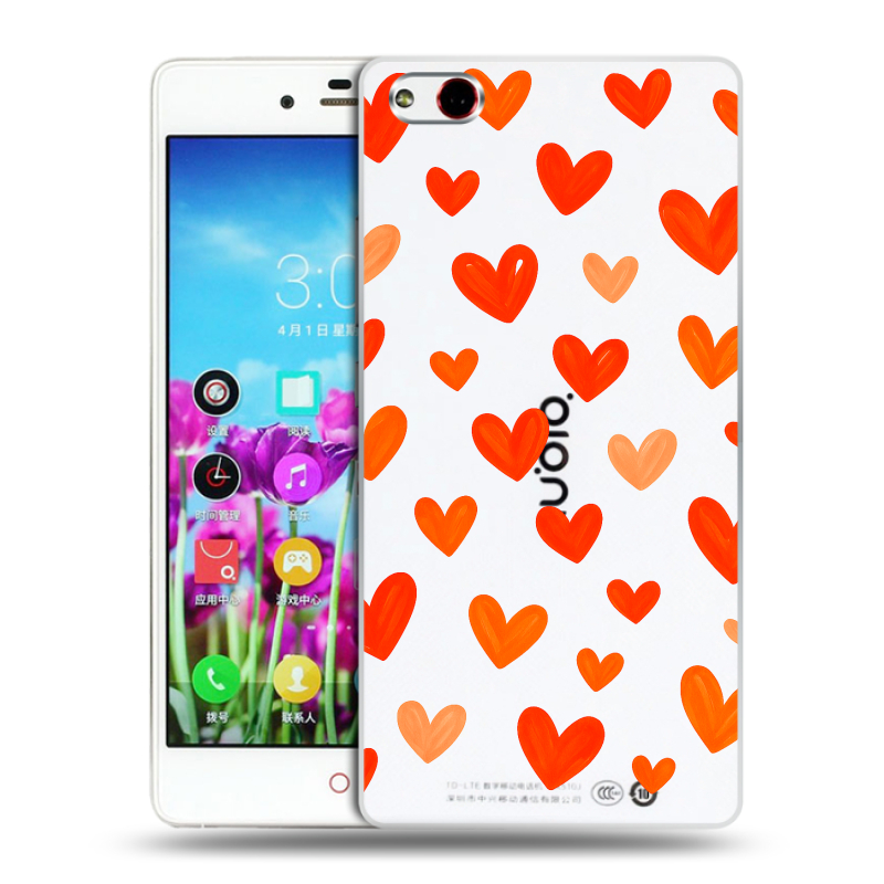 Силиконовый чехол на ZTE Nubia Z9 Max с принтом Сердечки Силиконовый чехол на ZTE Nubia Z9 Max с принтом Сердечки