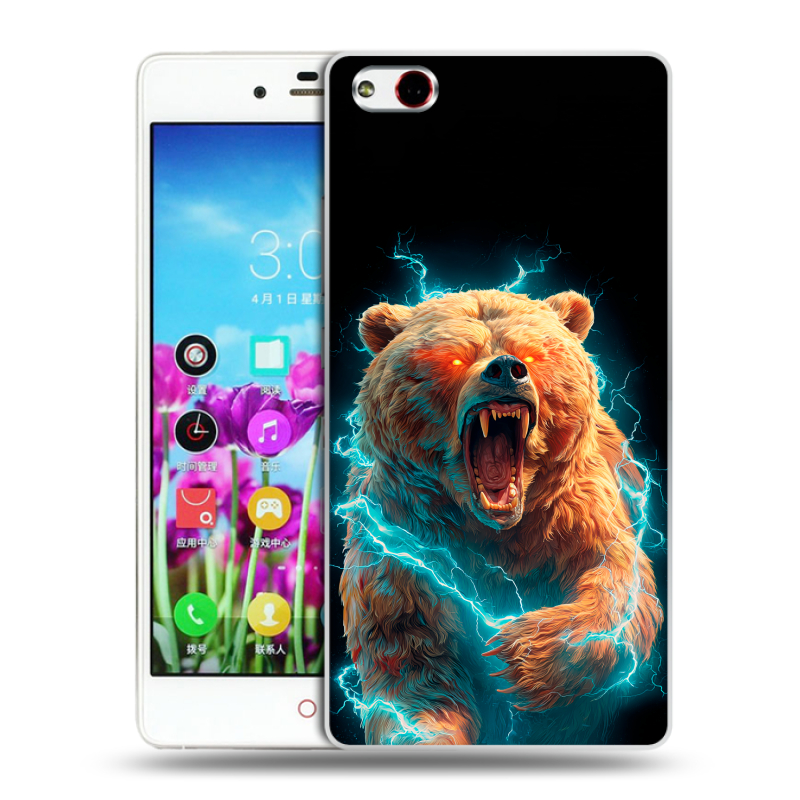 Силиконовый чехол на ZTE Nubia Z9 Max с принтом Медведь Силиконовый чехол на ZTE Nubia Z9 Max с принтом Медведь