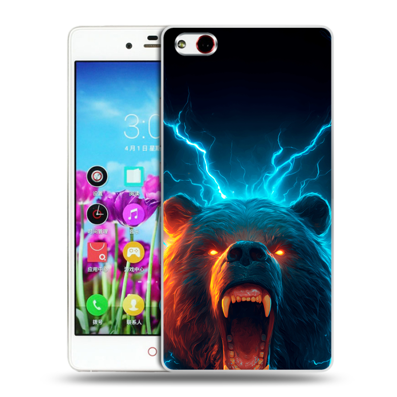 Силиконовый чехол на ZTE Nubia Z9 Max с принтом Медведь Силиконовый чехол на ZTE Nubia Z9 Max с принтом Медведь