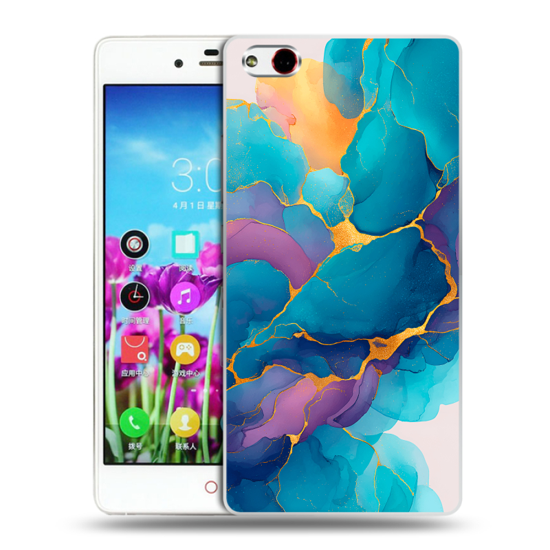 Пластиковый чехол на ZTE Nubia Z9 Max с принтом Мрамор блестки Пластиковый чехол на ZTE Nubia Z9 Max с принтом Мрамор блестки