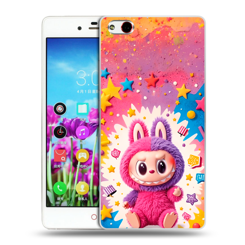 Пластиковый чехол на ZTE Nubia Z9 Max с принтом Labubu Лабубу Пластиковый чехол на ZTE Nubia Z9 Max с принтом Labubu Лабубу