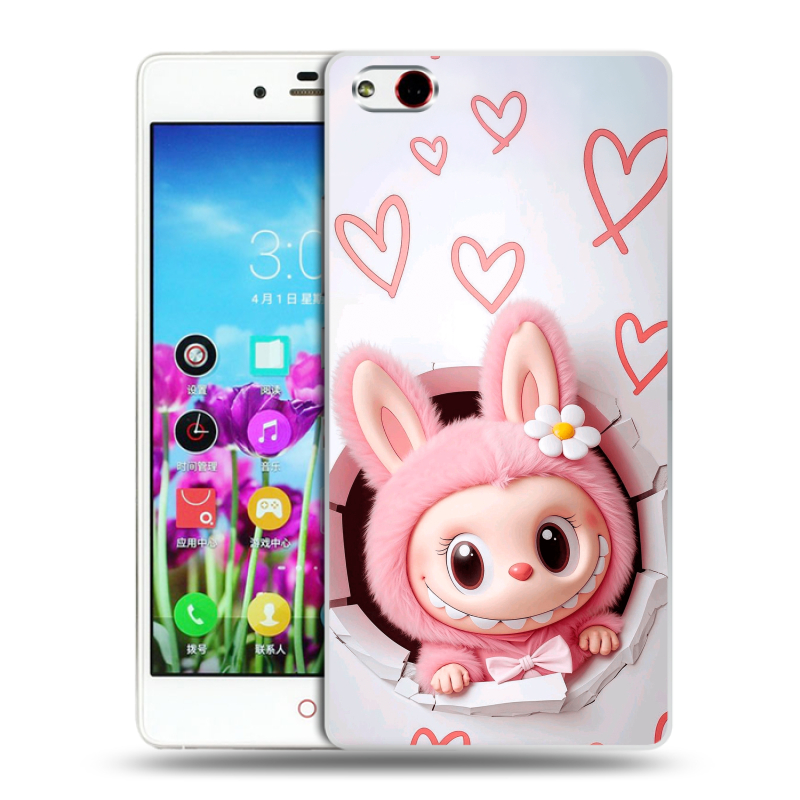 Пластиковый чехол на ZTE Nubia Z9 Max с принтом Labubu Лабубу Пластиковый чехол на ZTE Nubia Z9 Max с принтом Labubu Лабубу