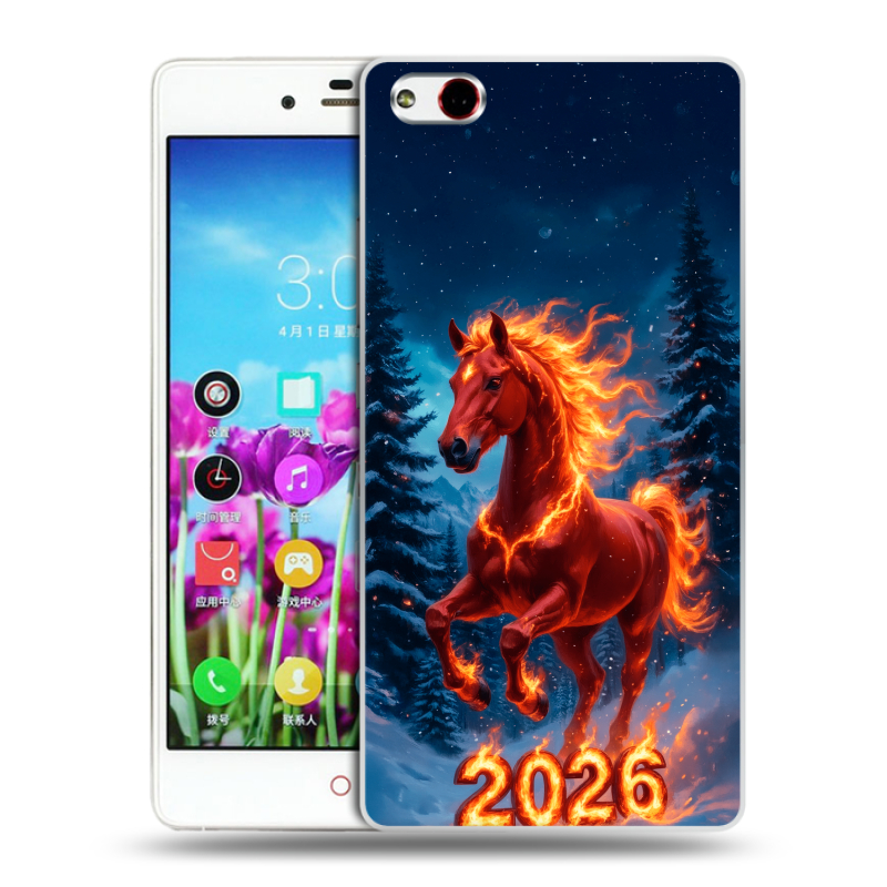 Пластиковый чехол на ZTE Nubia Z9 Max с принтом Новый год коня Пластиковый чехол на ZTE Nubia Z9 Max с принтом Новый год коня