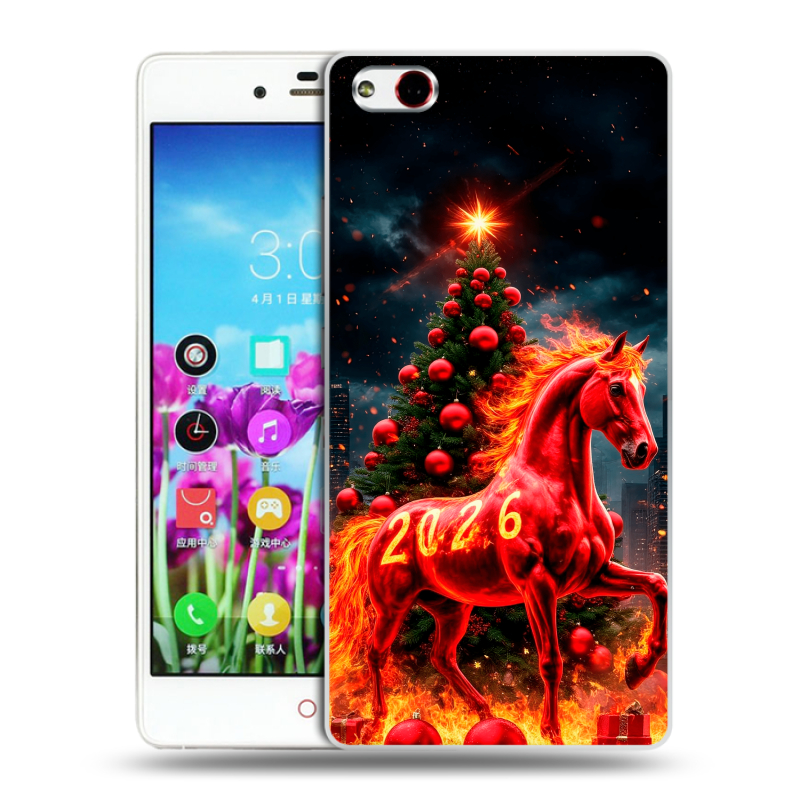 Пластиковый чехол на ZTE Nubia Z9 Max с принтом Новый год Пластиковый чехол на ZTE Nubia Z9 Max с принтом Новый год