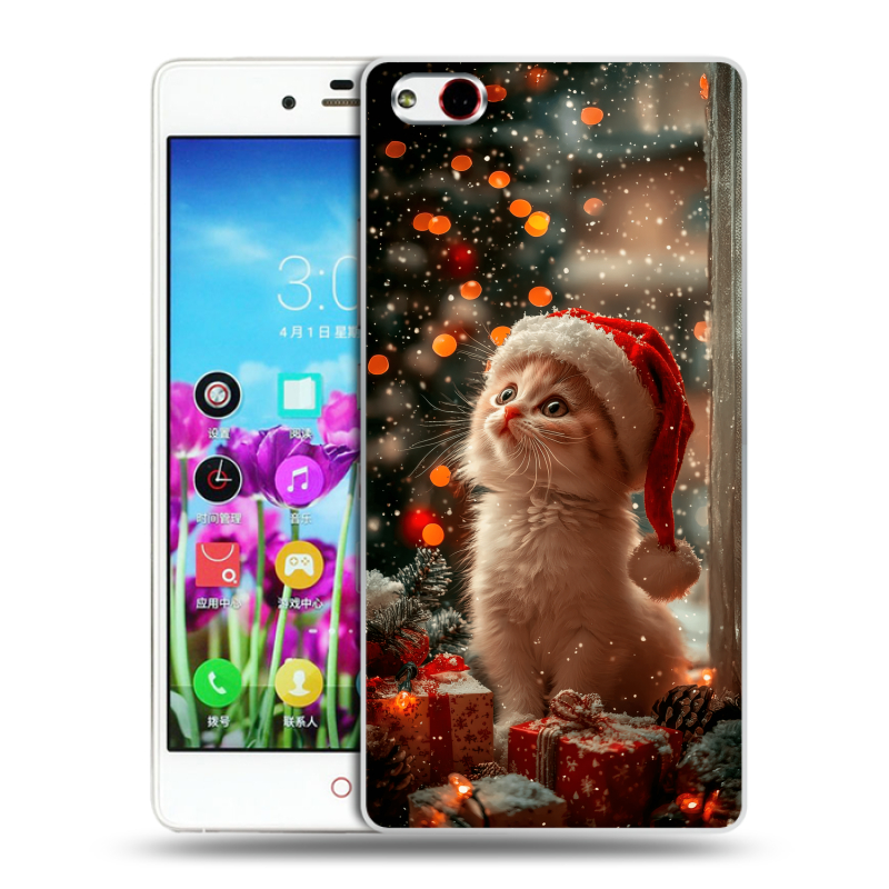 Силиконовый чехол на ZTE Nubia Z9 Max с принтом Новый год Силиконовый чехол на ZTE Nubia Z9 Max с принтом Новый год