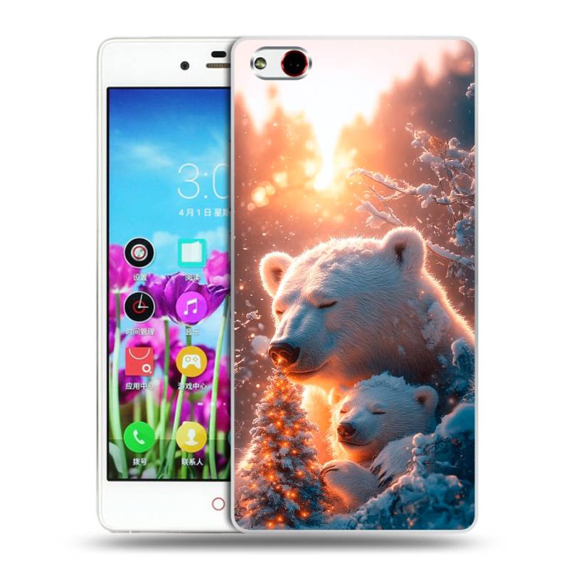 Силиконовый чехол на ZTE Nubia Z9 Max с принтом Новый год Силиконовый чехол на ZTE Nubia Z9 Max с принтом Новый год