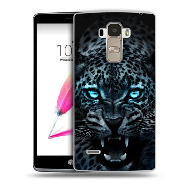Силиконовый чехол на LG G4 Stylus с принтом Темный леопард