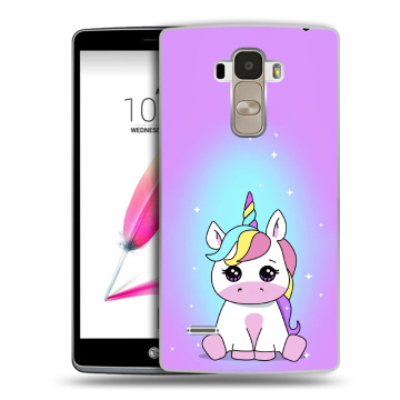 Силиконовый чехол на LG G4 Stylus с принтом Единорог