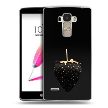 Силиконовый чехол на LG G4 Stylus с принтом Черная клубника