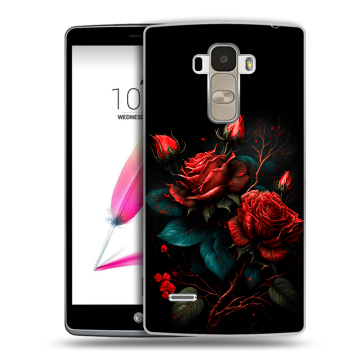 Силиконовый чехол на LG G4 Stylus с принтом Розы красные