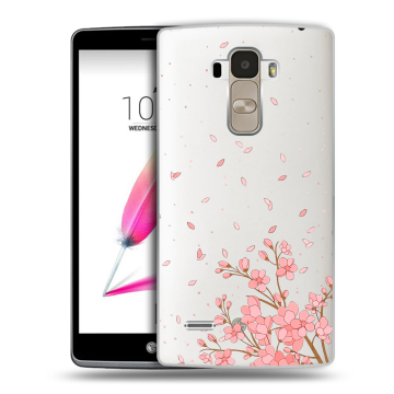 Силиконовый чехол на LG G4 Stylus с принтом Ветка сакуры