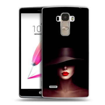 Силиконовый чехол на LG G4 Stylus с принтом Девушка в шляпе
