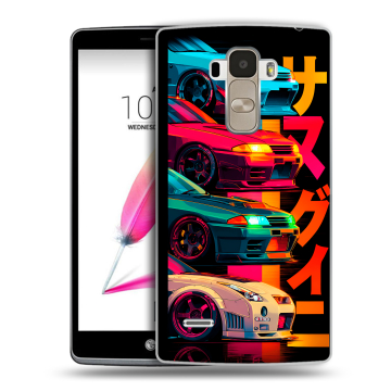 Силиконовый чехол на LG G4 Stylus с принтом Гоночные машины
