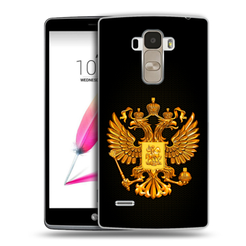 Силиконовый чехол на LG G4 Stylus с принтом Герб России желтый
