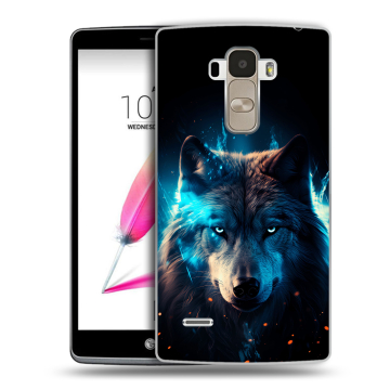 Силиконовый чехол на LG G4 Stylus с принтом Волк ночной