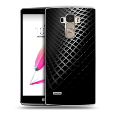 Силиконовый чехол на LG G4 Stylus с принтом Текстура металла