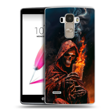 Силиконовый чехол на LG G4 Stylus с принтом Скелет и карты