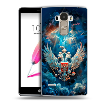 Силиконовый чехол на LG G4 Stylus с принтом Герб флаг России
